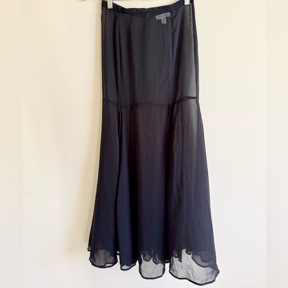 Topshop Black Sheer Mesh Chiffon Maxi Skirt size 4 womens us S